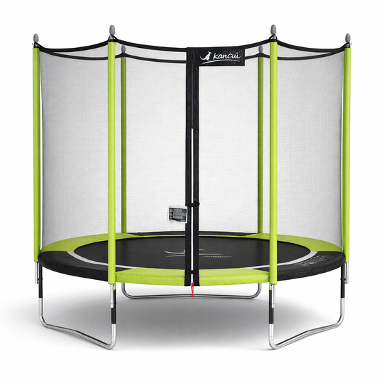 Kangui - trampoline de jardin 305 cm + filet de sécurité jumpi vert/noir 300