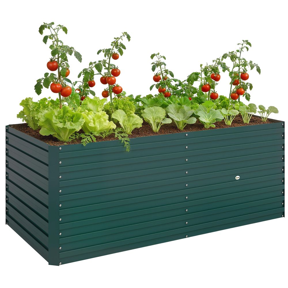 Carré potager surélevé acier galvanisé extérieur croissance profonde 160x80x60 vert