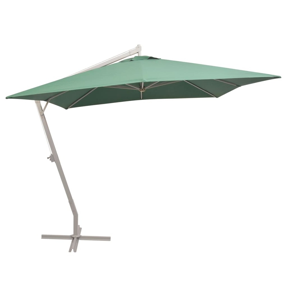 Parasol suspendu avec poteau en aluminium 300x300 cm vert