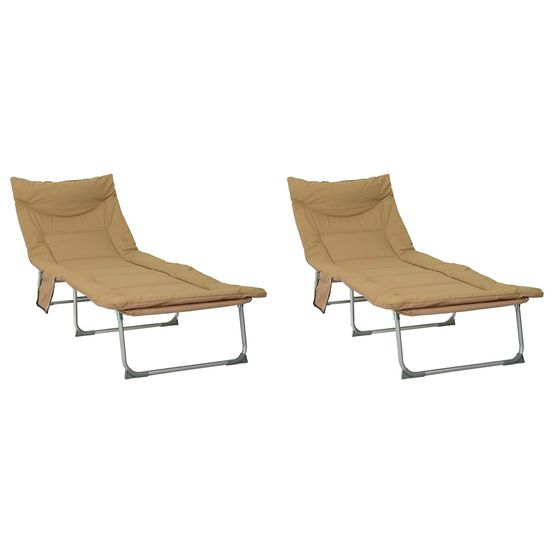 Transat pliant avec coussin 2 pc beige