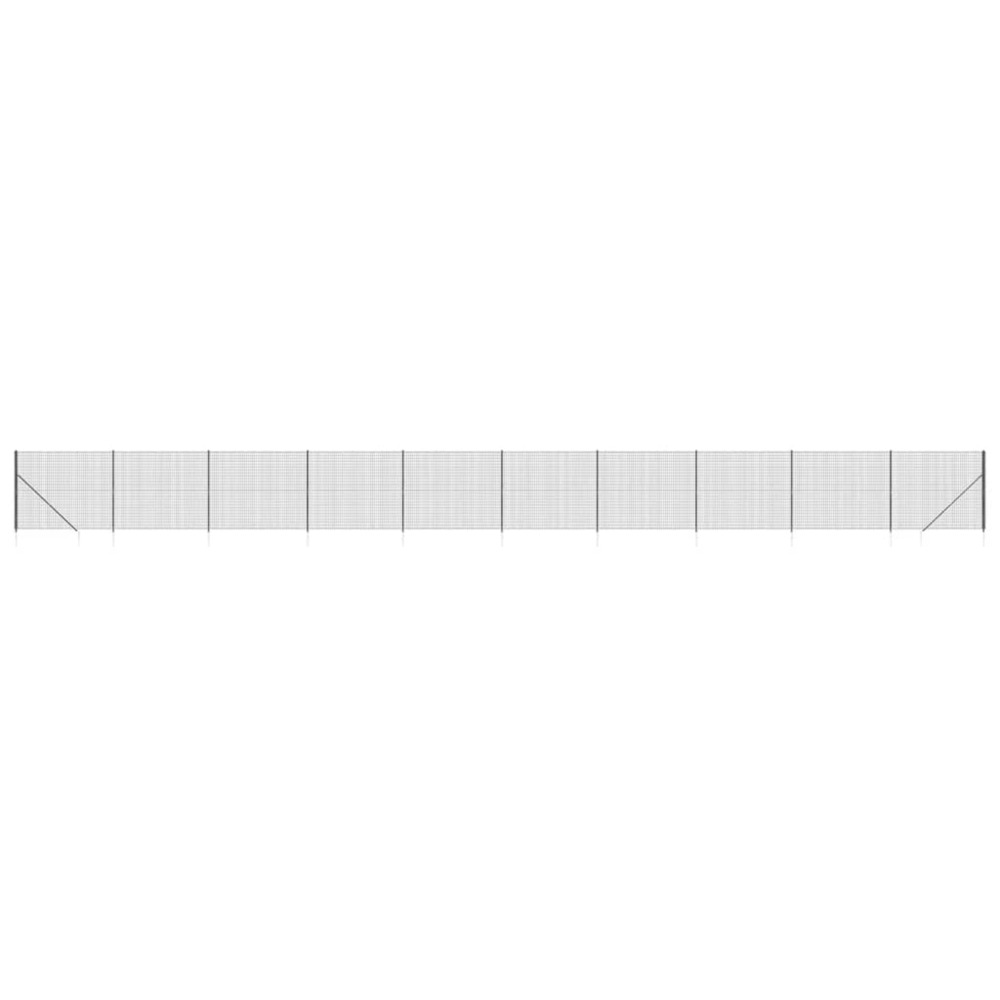 Clôture en treillis métallique et ancrage anthracite 1,4x25 m