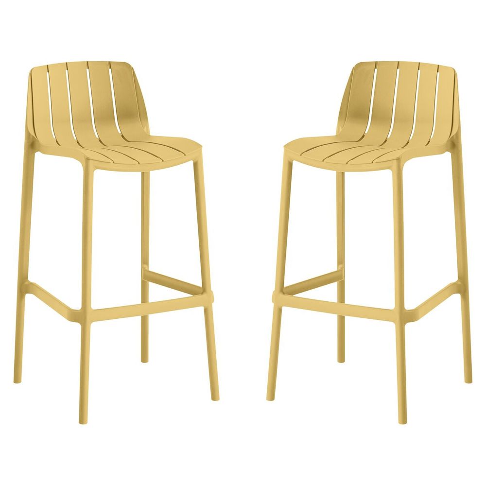 Lot de 2 chaises hautes de jardin empilable 