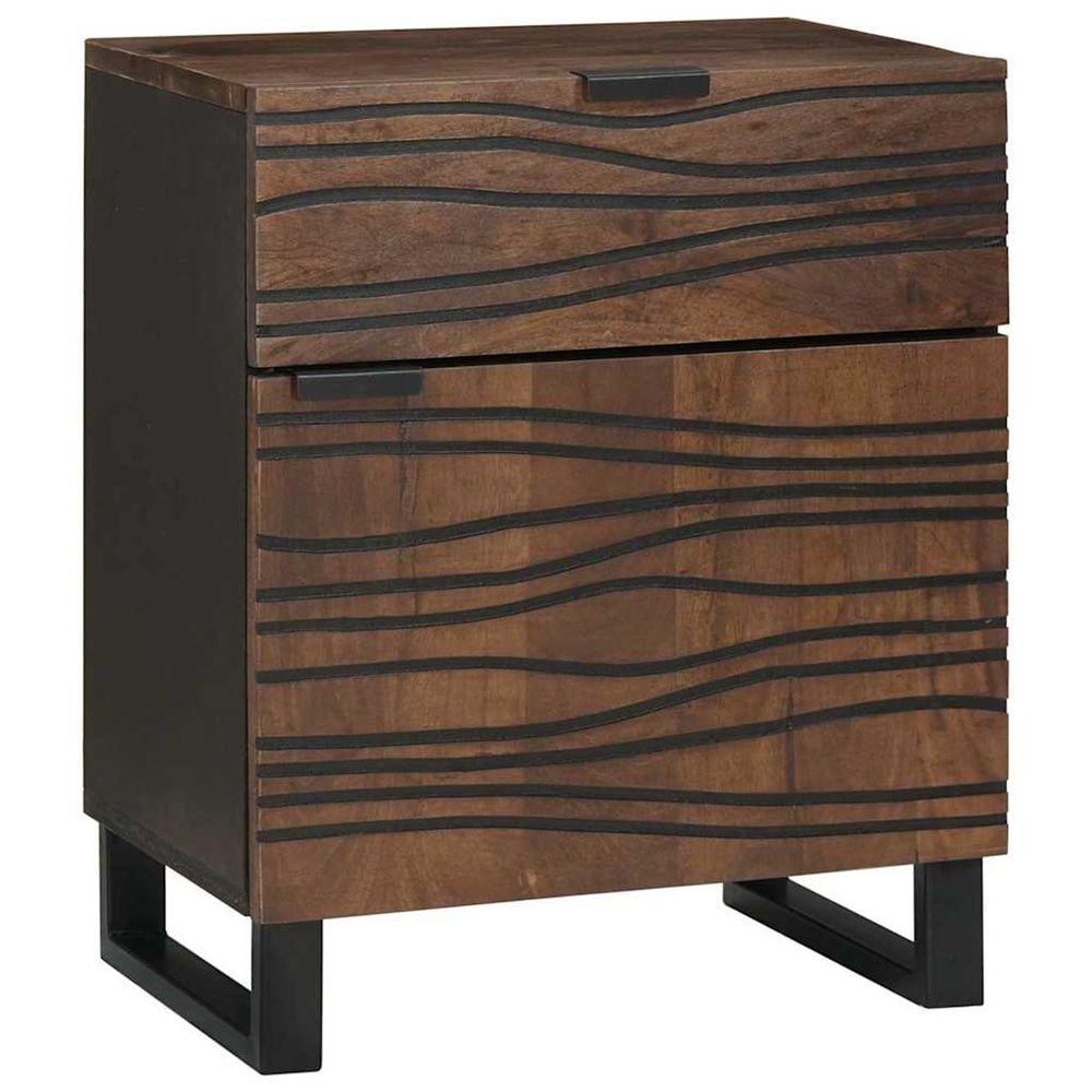 Table de chevet noyer 50 x 33 x 60 cm bois d'ingénierie