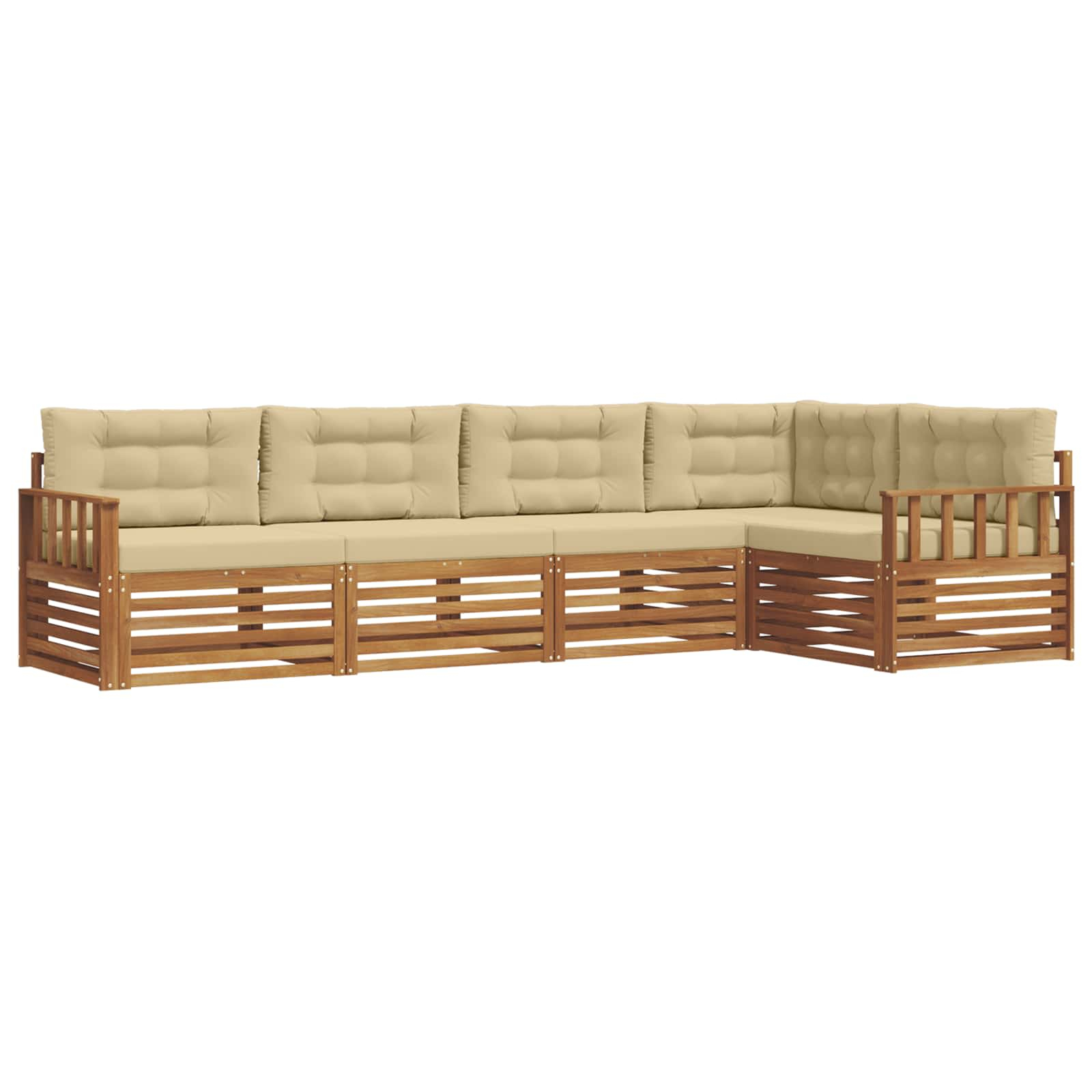 Ensemble de canapés d'extérieur 5 pcs naturel et beige