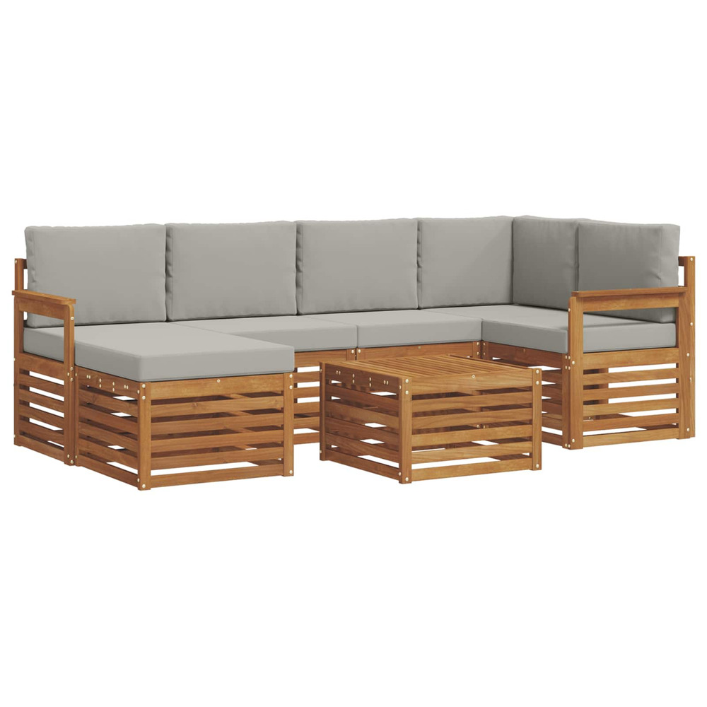 Ensembles de canapés avec coussin 7 pcs gris naturel et clair