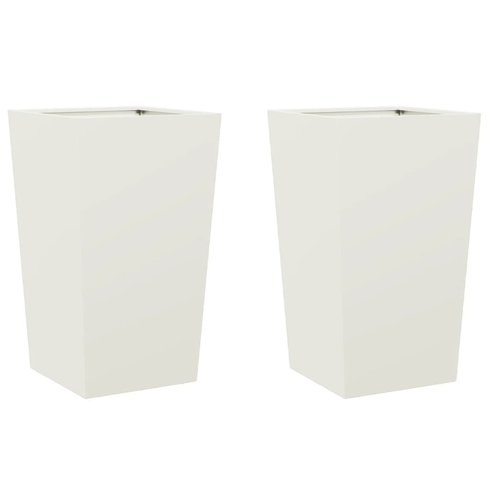 Jardinière d'extérieurs 2 pcs blanc 45x45x75 cm acier