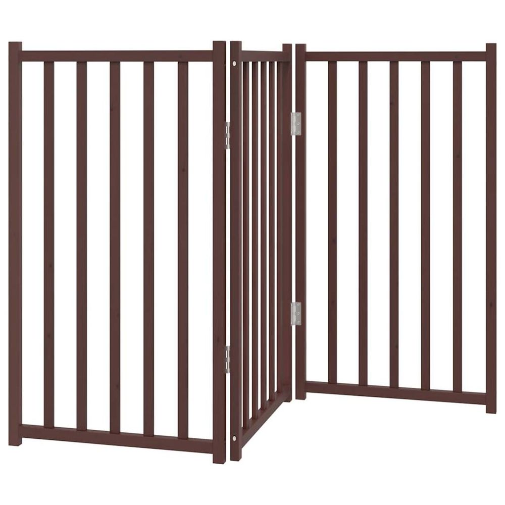 Barrière pour chien pliable 3 panneaux 150 cm bois sapin massif