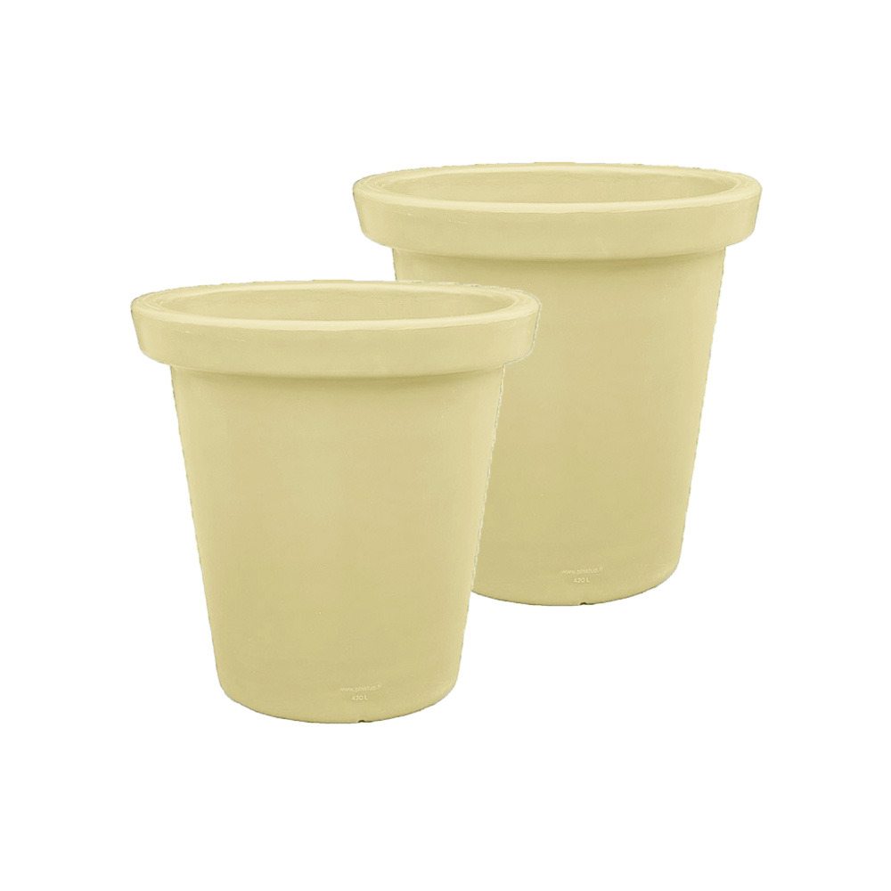 Pot de fleurs rond xxl delight 420l- lot de 2