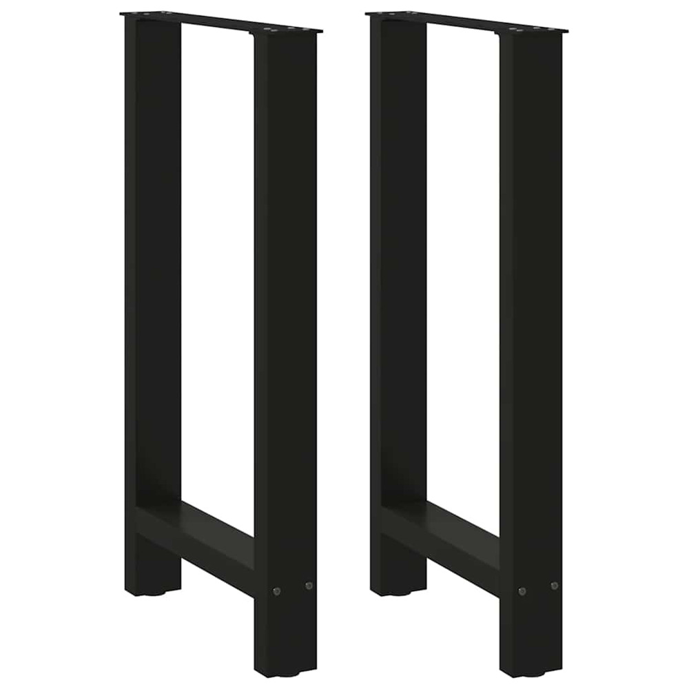 Pieds de table de bar noir 2 pièces 50 x (90-91) cm acier