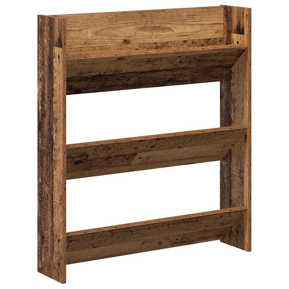 Armoire à chaussures murale vieux bois 80x18x90 cm