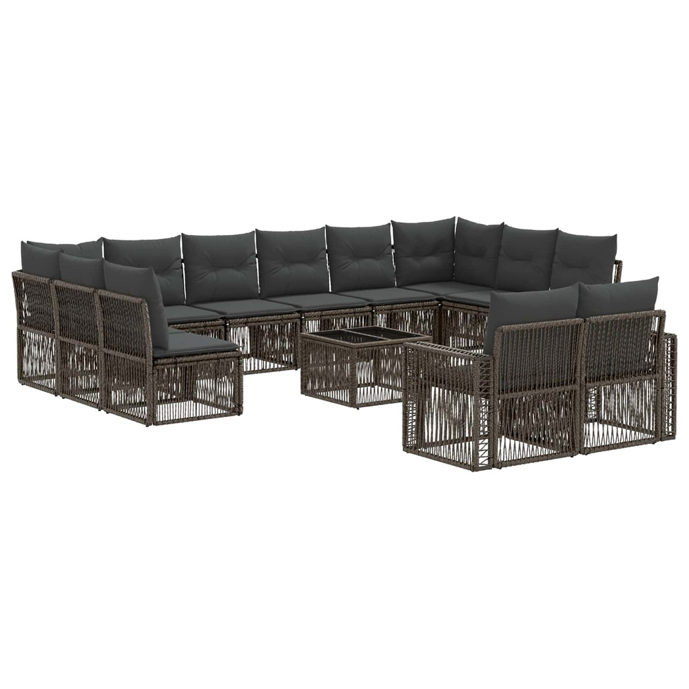 Ensemble de canapé de jardin 13 pcs gris et gris foncé
