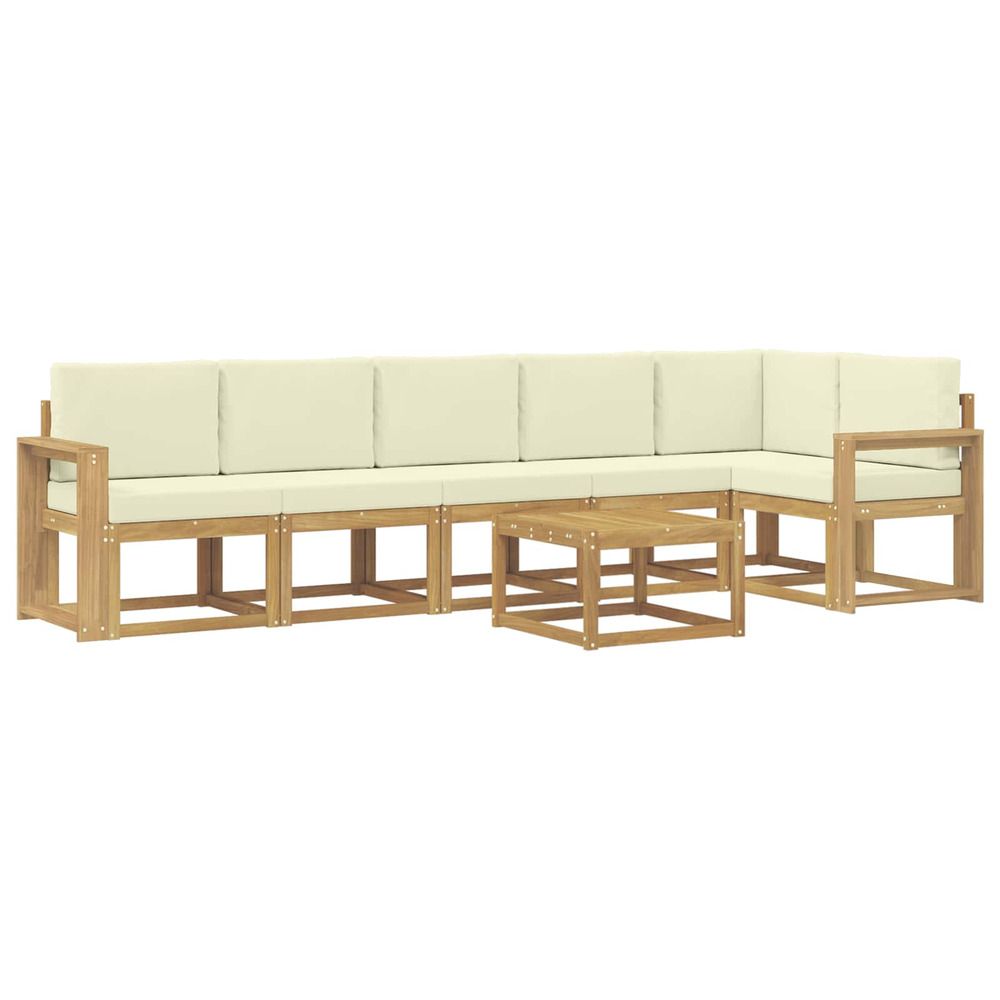 Ensemble de canapés d'extérieur 7 pc blanc et crème polyester