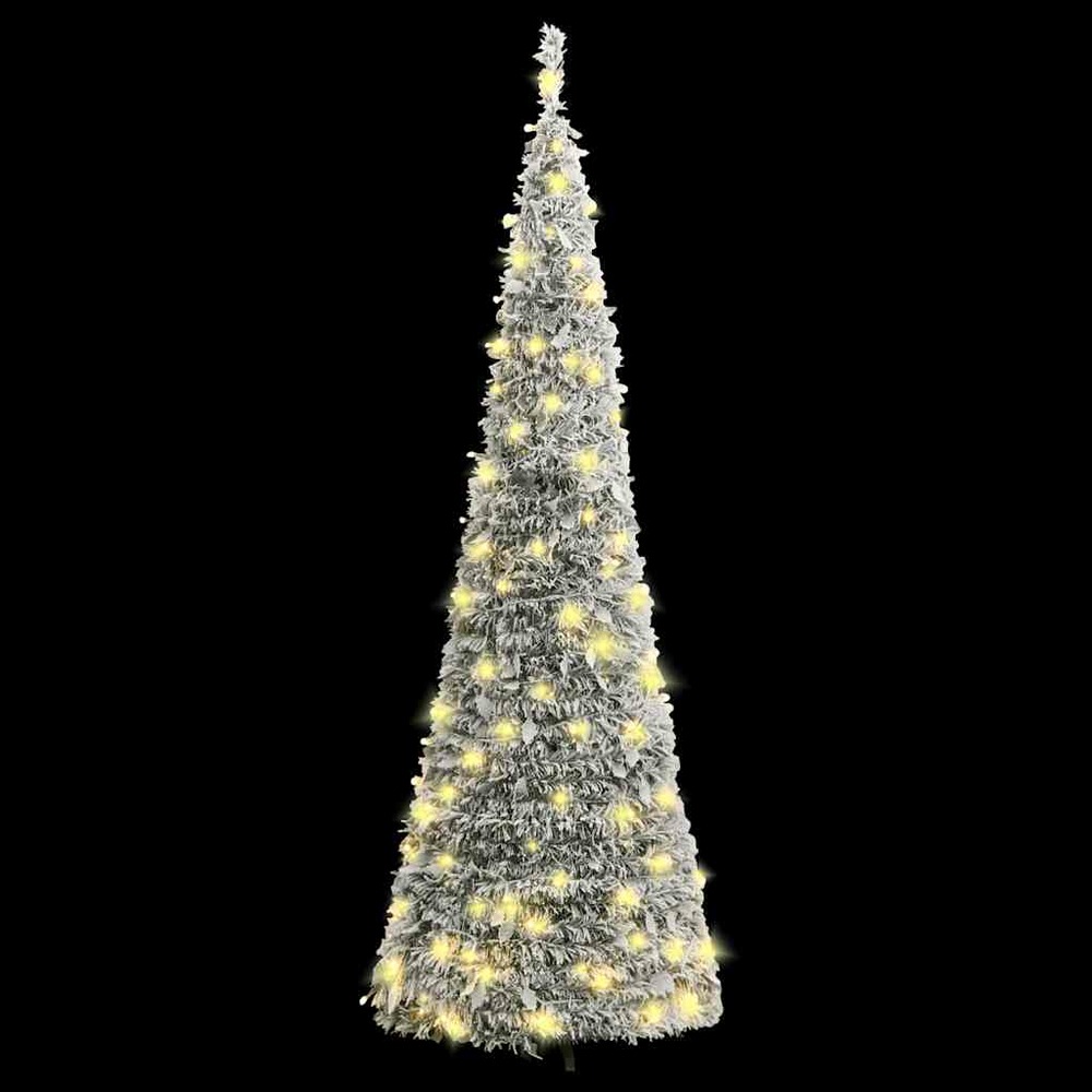 Sapin de noël artificiel escamotable avec neige floquée 100 led