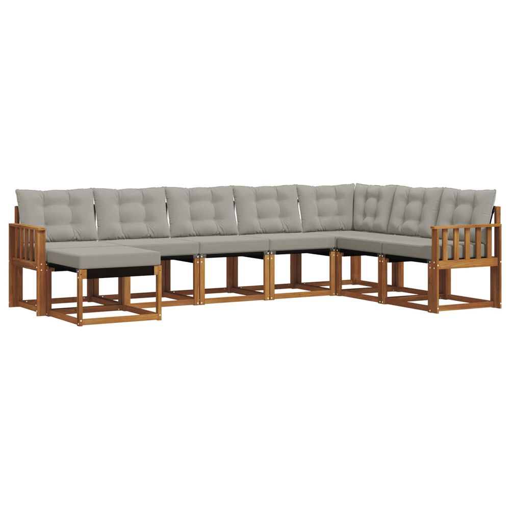 Ensemble de canapés d'extérieur 8 pc gris naturel et clair