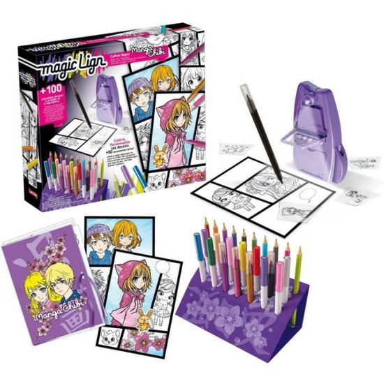 Magic lign - lansay - coffret repro manga chibi - 100 illustrations - des 7 ans