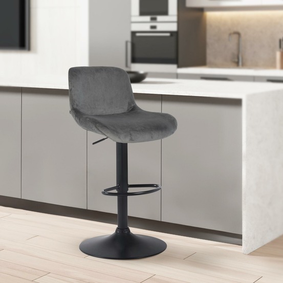 Tabouret de bar solon velours noir