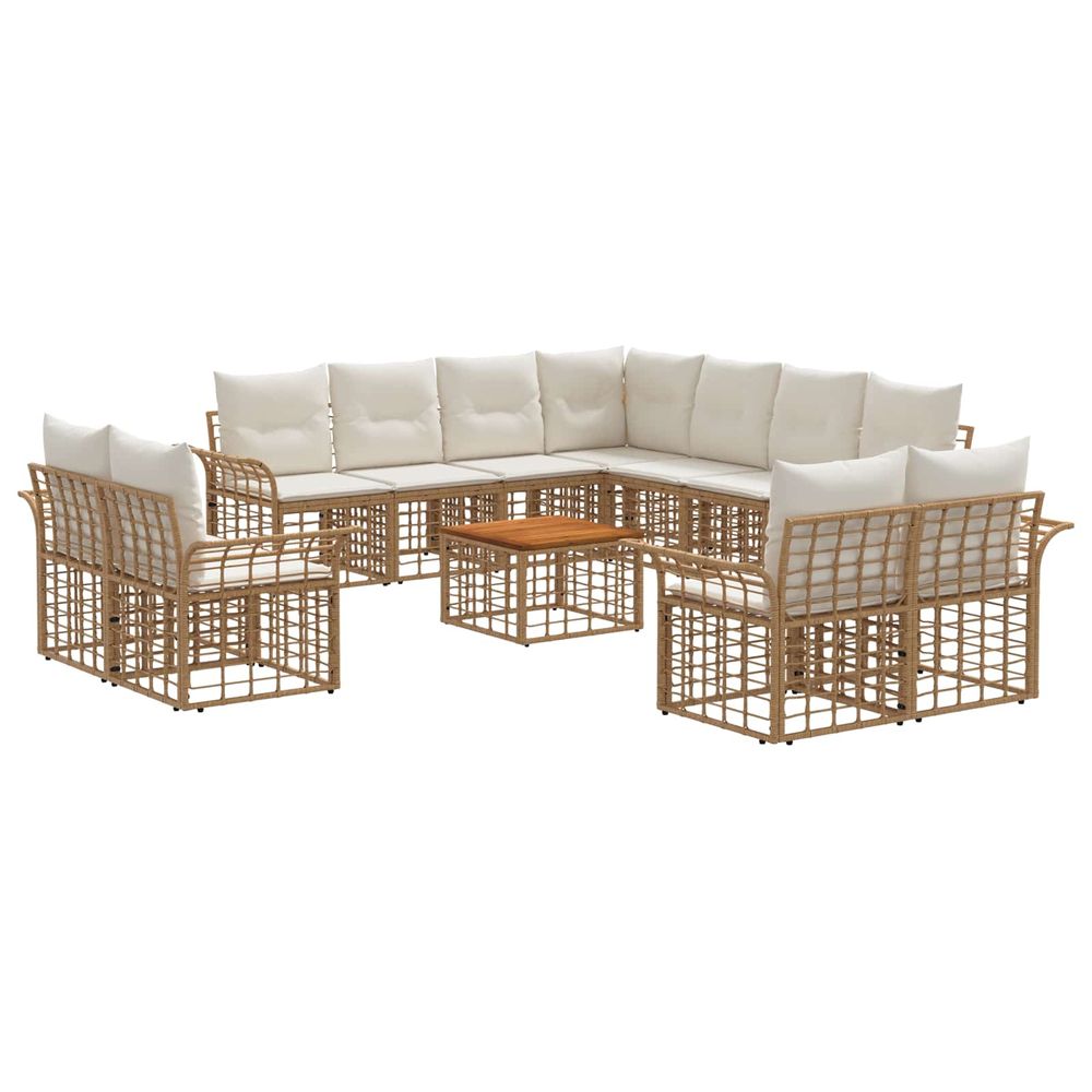 Ensemble de canapés d'extérieur 12 pc blanc naturel et crème