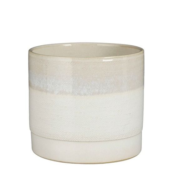 Mica decorations olof pot de fleurs - h20 x ø22 cm - crème