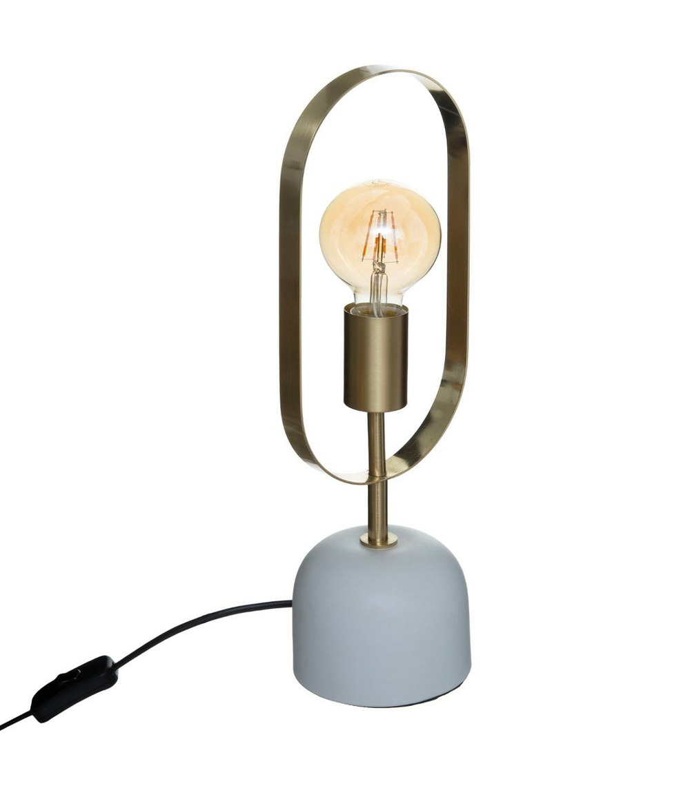 Lampe à poser en métal doré et base effet marbre h 44 cm