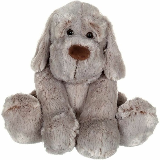 Peluche chien flatoutou 50 cm - gris