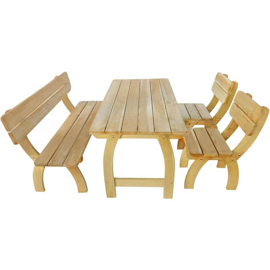 Ensemble à manger d'extérieur 4 pcs bois de pin imprégné