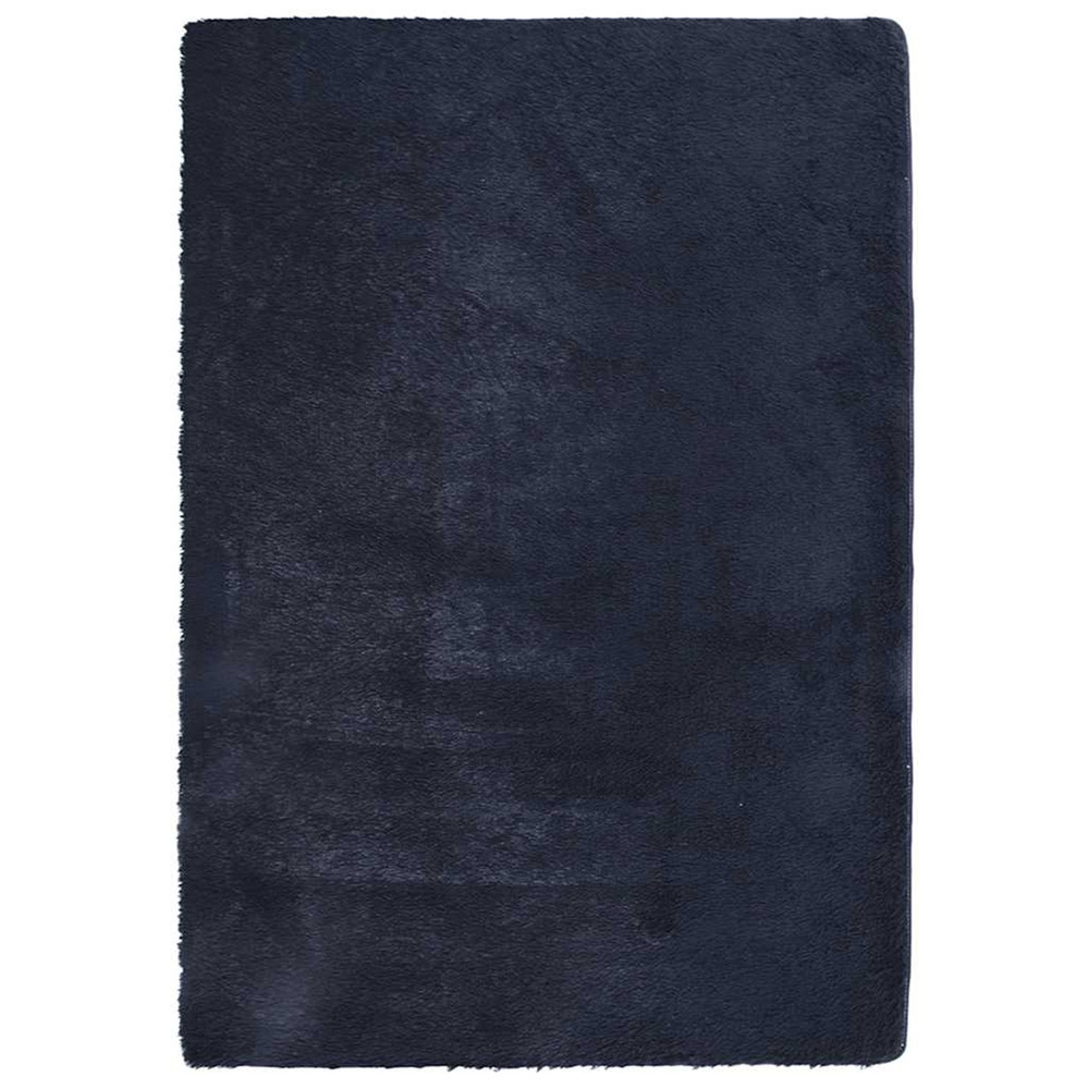 Tapis shaggy à poils longs navarra bleu marine 160x230 cm