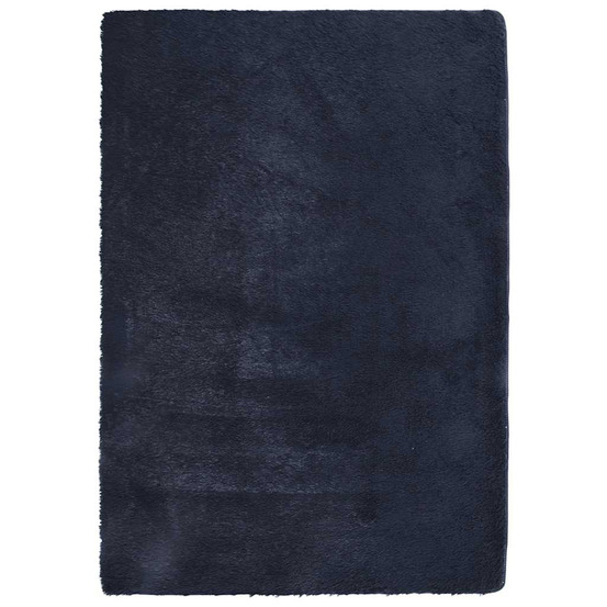 Tapis shaggy à poils longs navarra bleu marine 160x230 cm