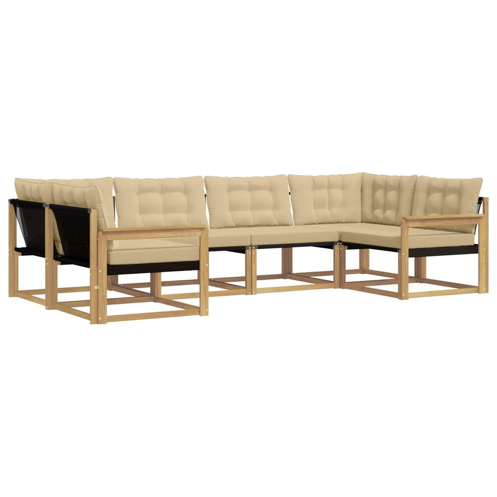 Ensemble de canapés d'extérieur 6 pc blanc et beige