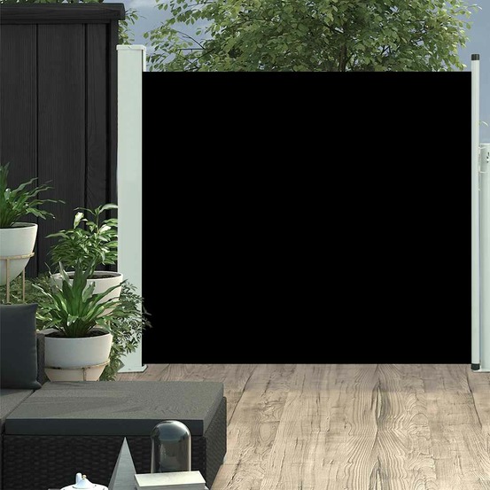 Auvent latéral rétractable de patio 100x300 cm noir