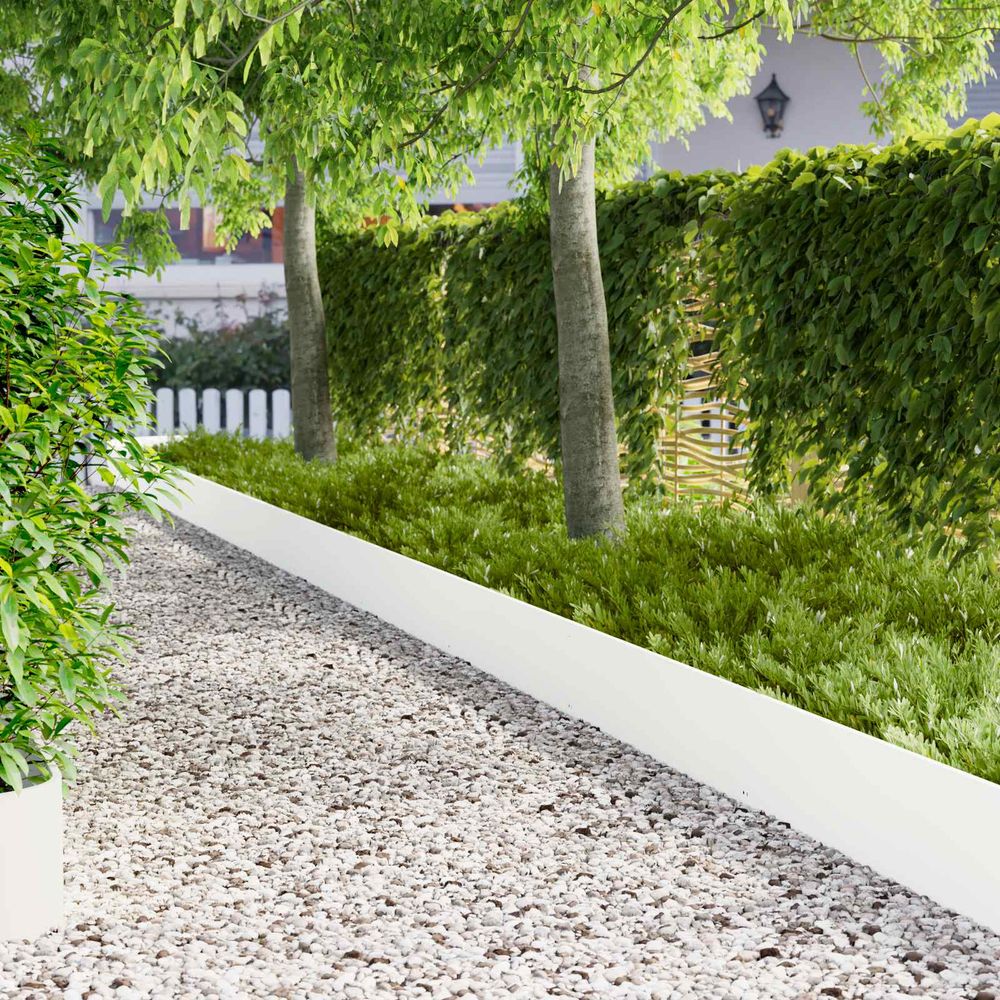 Bordure de jardin acier aménagement extérieur séparation 20pcs 103x30cm blanc
