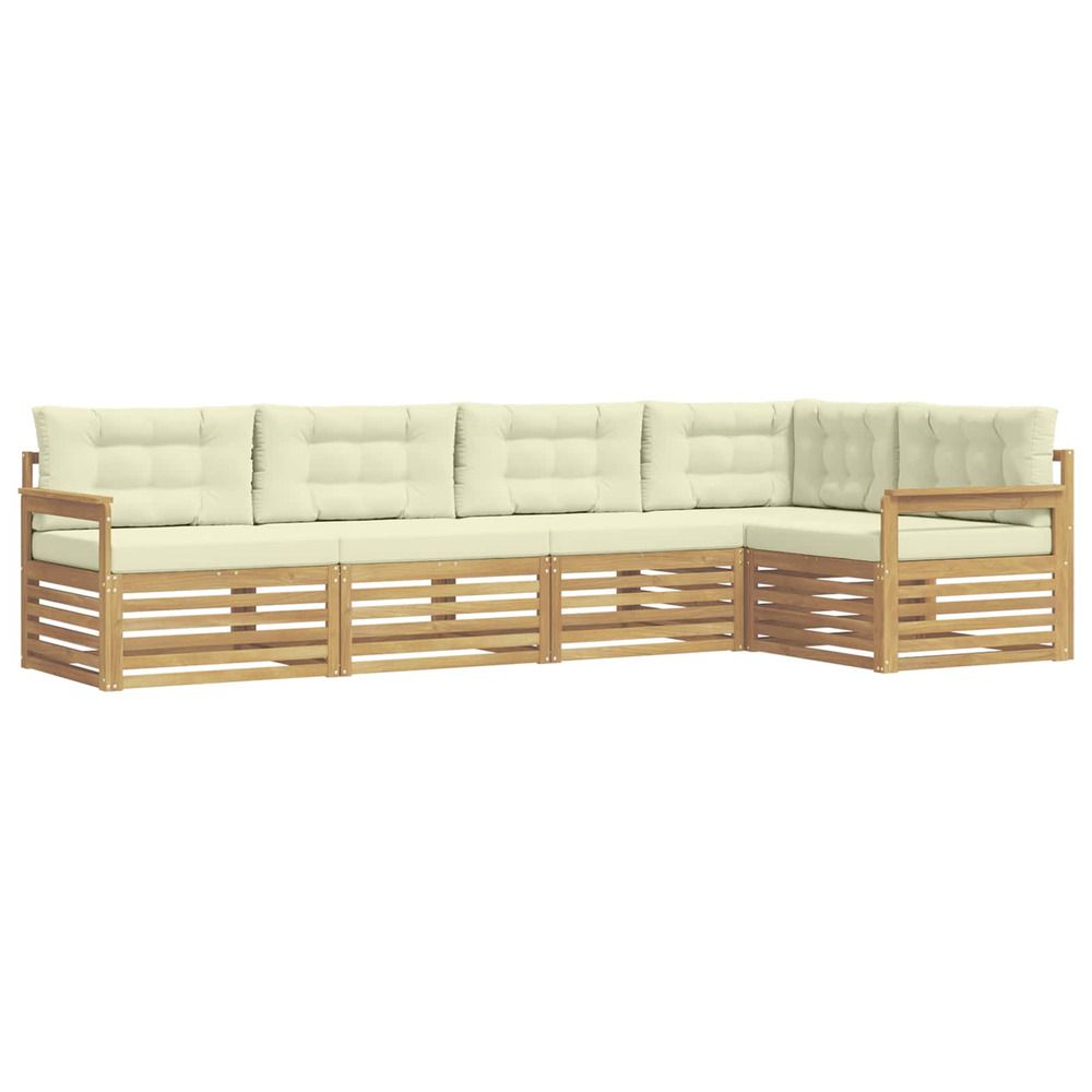 Ensemble de canapés d'extérieur 6 pc blanc et crème polyester