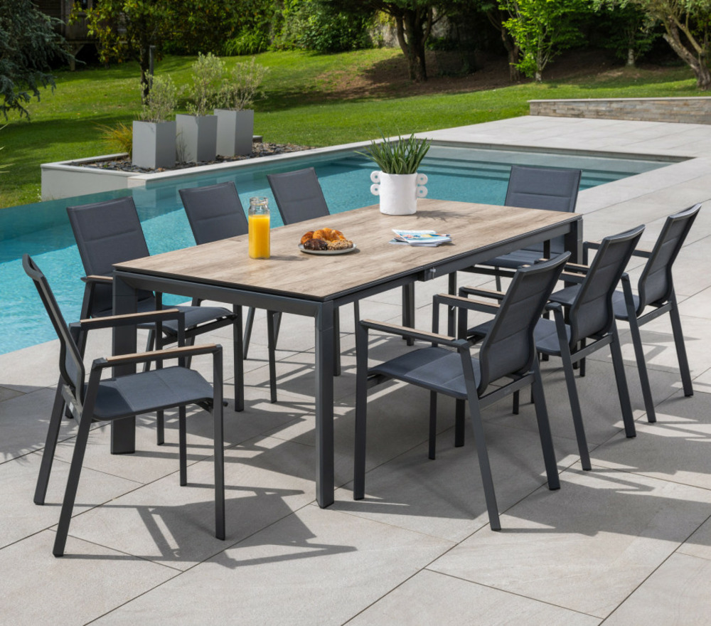 Ensemble table et chaises de jardin - 8 places - carmaples