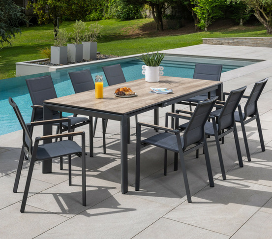 Ensemble table et chaises de jardin - 8 places - carmaples