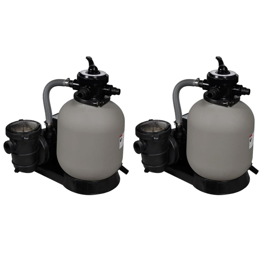 Pompes à filtre à sable 2 pcs 600 w 17000 l/h