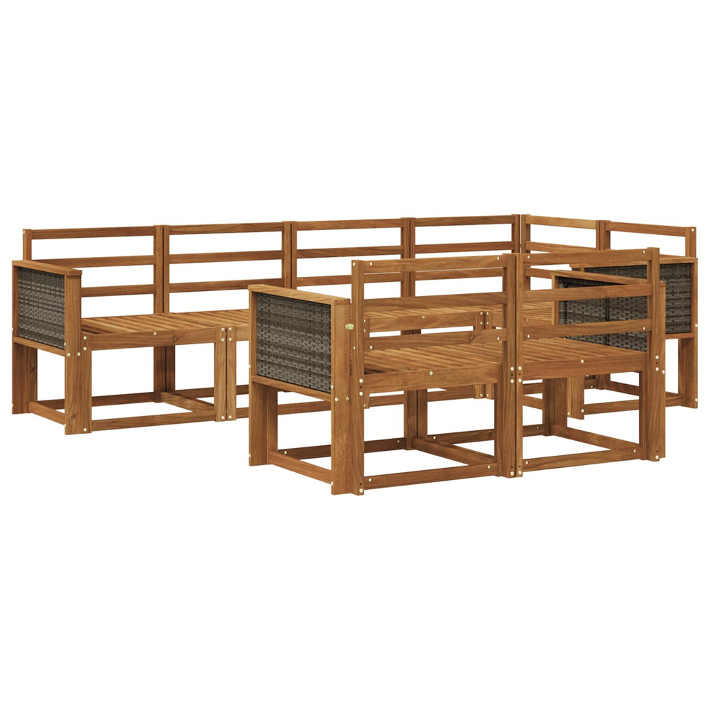 Ensemble de canapés d'extérieur 7 pcs naturel
