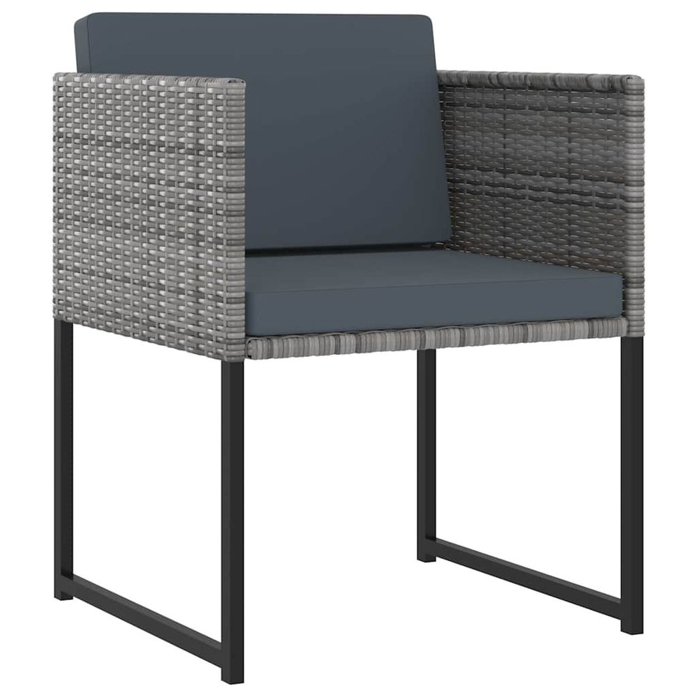 Ensemble à manger de jardin coussins 11 pcs résine tressée gris