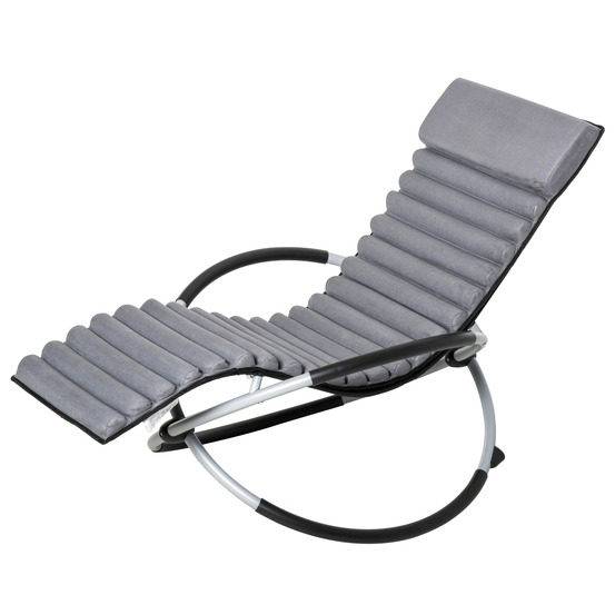 Fauteuil à bascule 2 en 1, en métal, pour jardin, noir