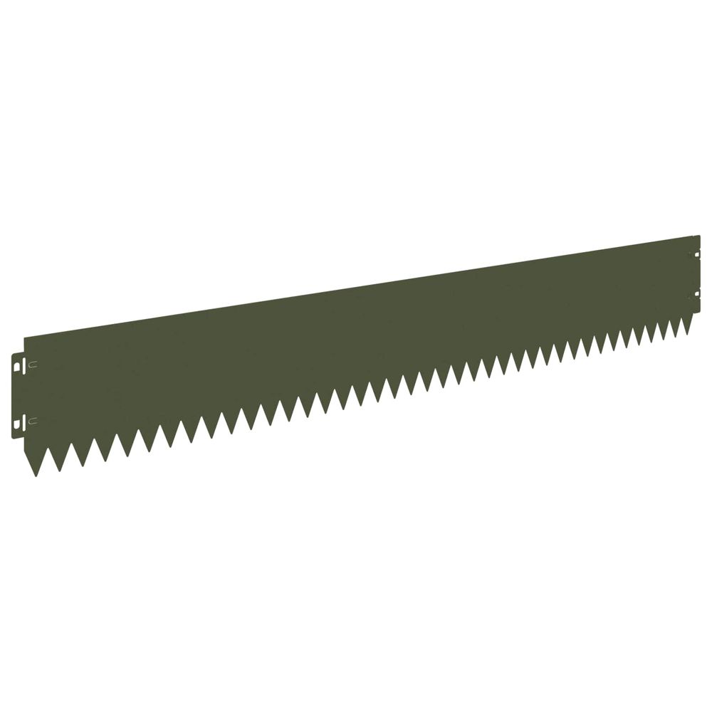 Bordure de pelouse 10 pc 103 x 15 cm acier vert olive