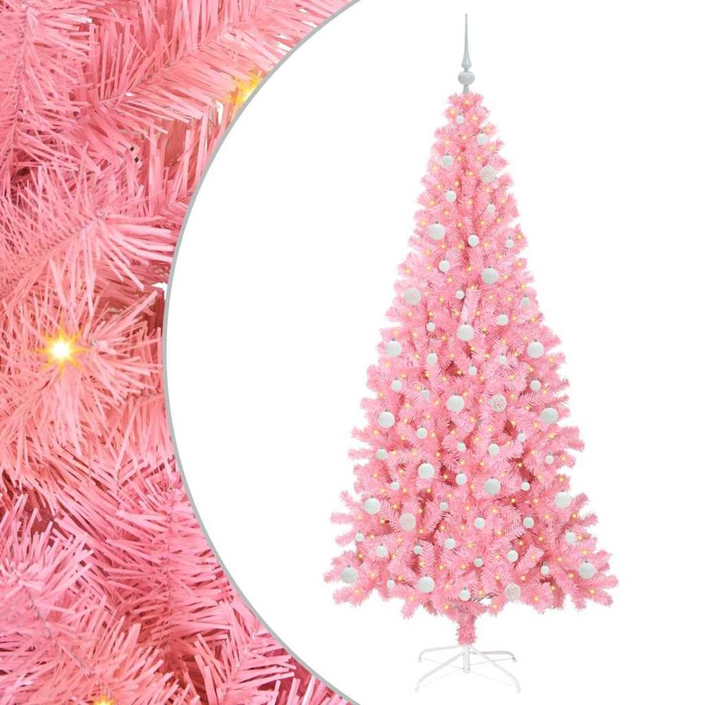 Sapin de noël rose 210 cm pvc