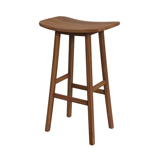 Vittoria-tabouret de bar en bois de teck 77 cm