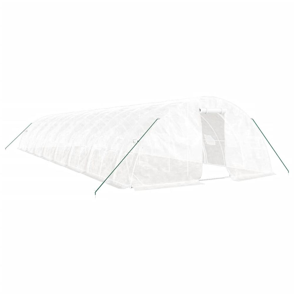 Serre avec cadre en acier blanc 80 m² 16x5x2,3 m