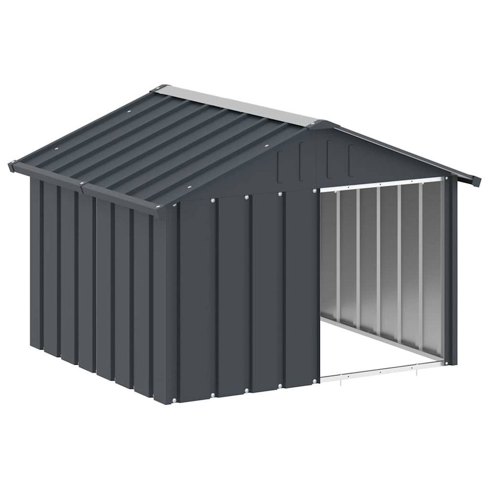 Niche pour chien extérieure acier galvanisé anthracite 116,5x103x81,5cm
