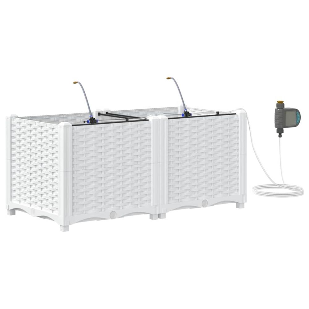 Cache-pot de jardin 2 pc blanc 80 x 40 x 37,5 cm pp
