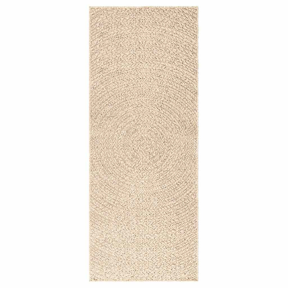 Tapis zizur beige 80x200 cm aspect de jute intérieur extérieur
