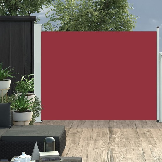 Auvent latéral rétractable de patio 140x500 cm rouge