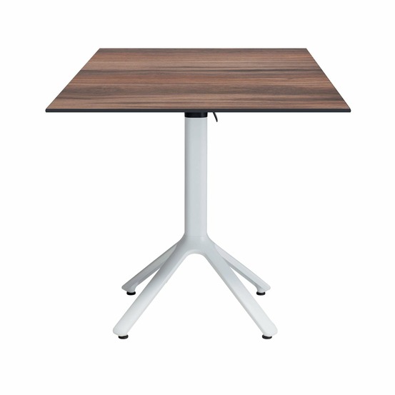 Restootab - table pliable nemo blanche pour extérieur bois foncé 70x70