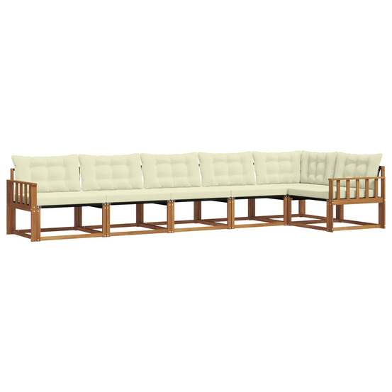 Ensemble de canapés d'extérieur 6 pcs naturel et crème