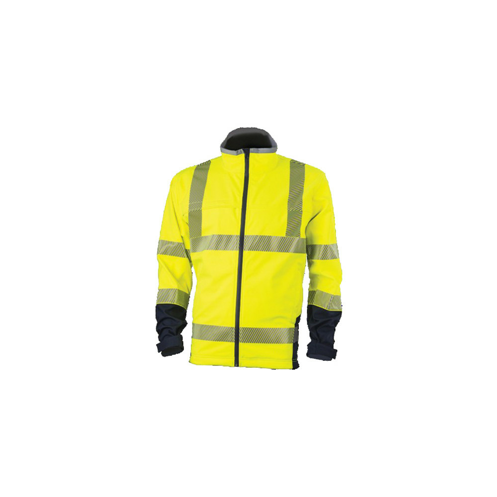 Veste softshell station access hi viz jaune fluo bleu marine t2xl coverguard 7stayxxl