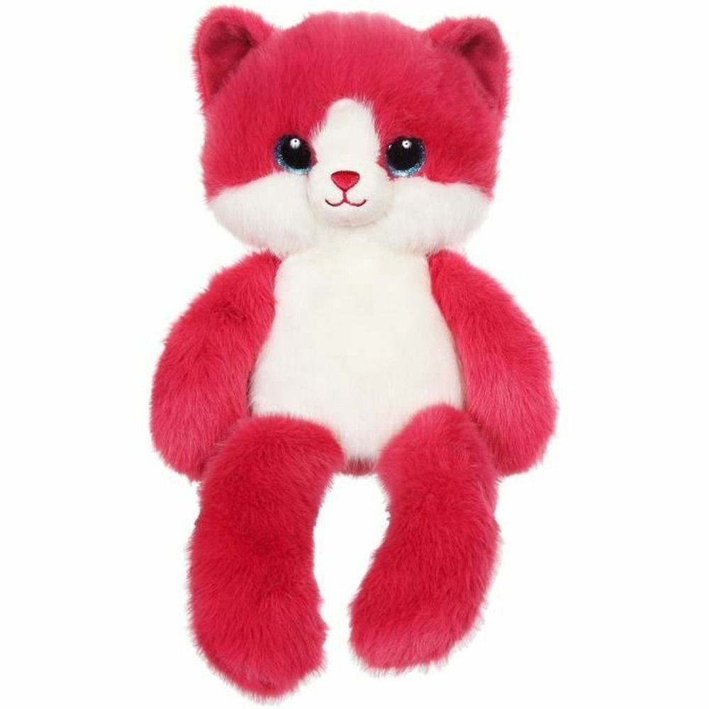 Peluche chat leggies - framboise, 48 cm