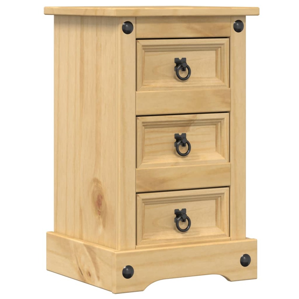 Table de chevet corona 35x32,5x58 cm bois de pin massif
